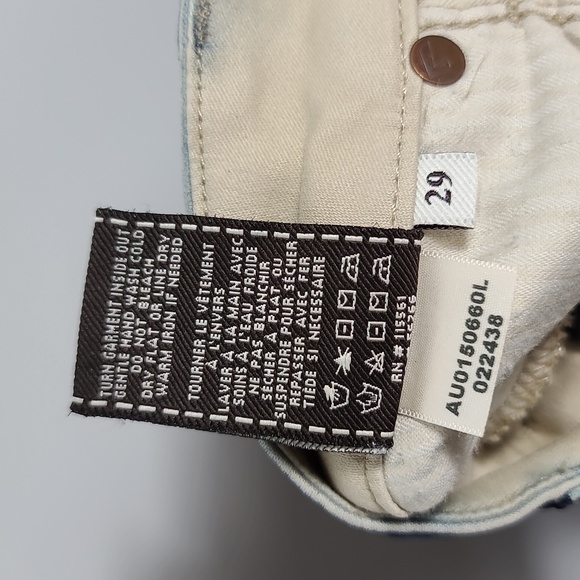 7 FOR ALL MANKIND The Skinny Wax Coated Blue Jeans With Plaid Pattern Size 29 - Picture 5 of 16